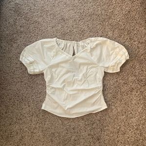 Leota Poplin Puff Sleeve Rouched Top